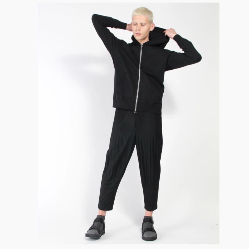 Wings + Horns 1x1 Slub Hoodie Black Full Zip Sweatshirts Men’s S Canada Cotton